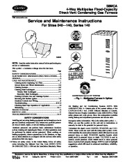 Carrier 58MCA 6SM Gas Furnace Owners Manual page 1