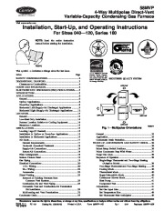 Carrier 58MVP 14SI Gas Furnace Owners Manual page 1