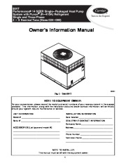 Carrier 50vt 01 Heat Air Conditioner Manual page 1