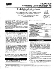 Carrier 58DP 58GP 4SI Gas Furnace Owners Manual page 1
