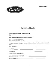 Carrier Owners Manual page 1