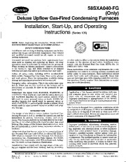 Carrier 58SXA 2SI Gas Furnace Owners Manual page 1