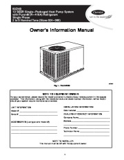 Carrier 50zhb 01 Heat Air Conditioner Manual page 1