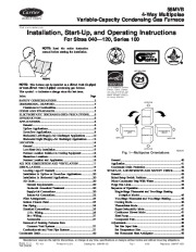 Carrier 58MVB 1SI Gas Furnace Owners Manual page 1