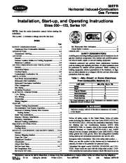 Carrier 58EFB 2SI Gas Furnace Owners Manual page 1