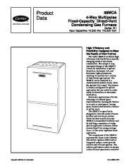 Carrier 58MCA 6PD Gas Furnace Owners Manual page 1