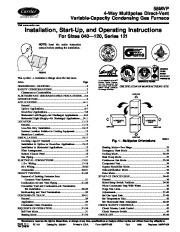 Carrier 58MVP 6SI Gas Furnace Owners Manual page 1