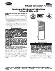 Carrier 58GFA 1SM Gas Furnace Owners Manual page 1