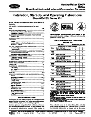 Carrier 58ZAV 6SI Gas Furnace Owners Manual page 1