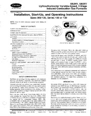 Carrier 58UHV 5SI Gas Furnace Owners Manual page 1