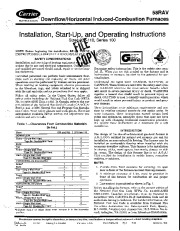 Carrier 58RA 1SI Gas Furnace Owners Manual page 1