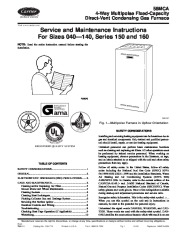 Carrier 58MCA 7SM Gas Furnace Owners Manual page 1