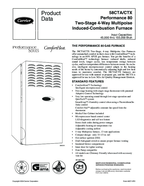Carrier 58pha 06pd Gas Furnace Owners Manual