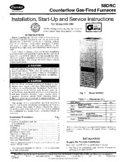 Carrier 58DRC 1SI Gas Furnace Owners Manual page 1