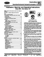 Carrier 58ZAV 10SI Gas Furnace Owners Manual page 1