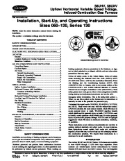 Carrier 58UHV 6SI Gas Furnace Owners Manual page 1
